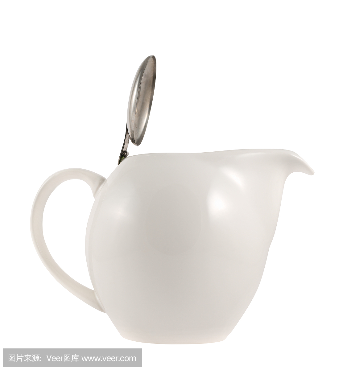 金属盖子的陶瓷茶壶