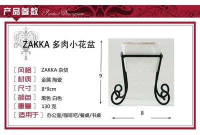 工厂批发铁艺微景观 多肉花盆陶盆 手工花盆 创意zakka礼品摆件